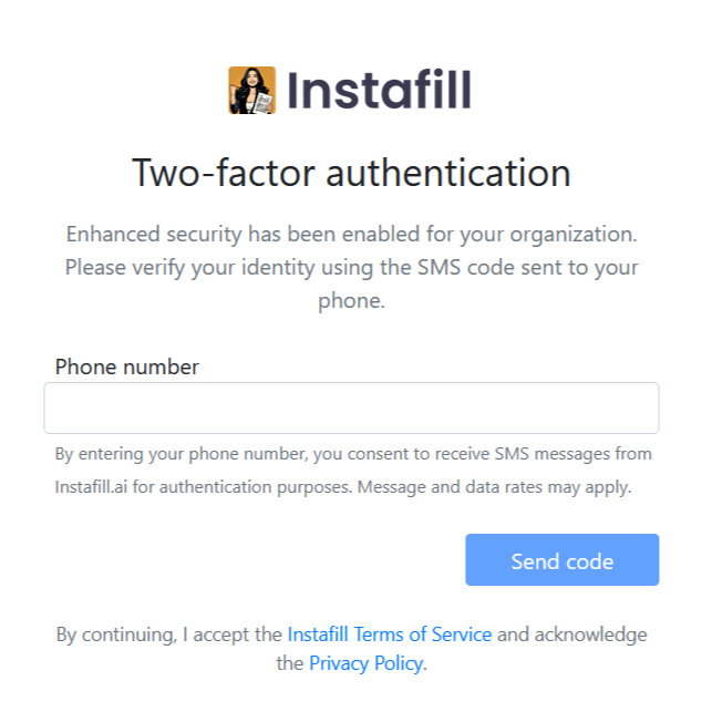 How to set up two-factor authentication (2FA) on Instafill.ai and enhance your account security