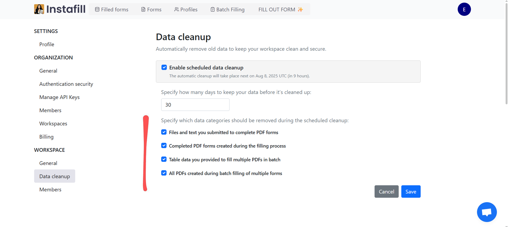 How to Use Automatic Data Cleanup in Instafill.ai