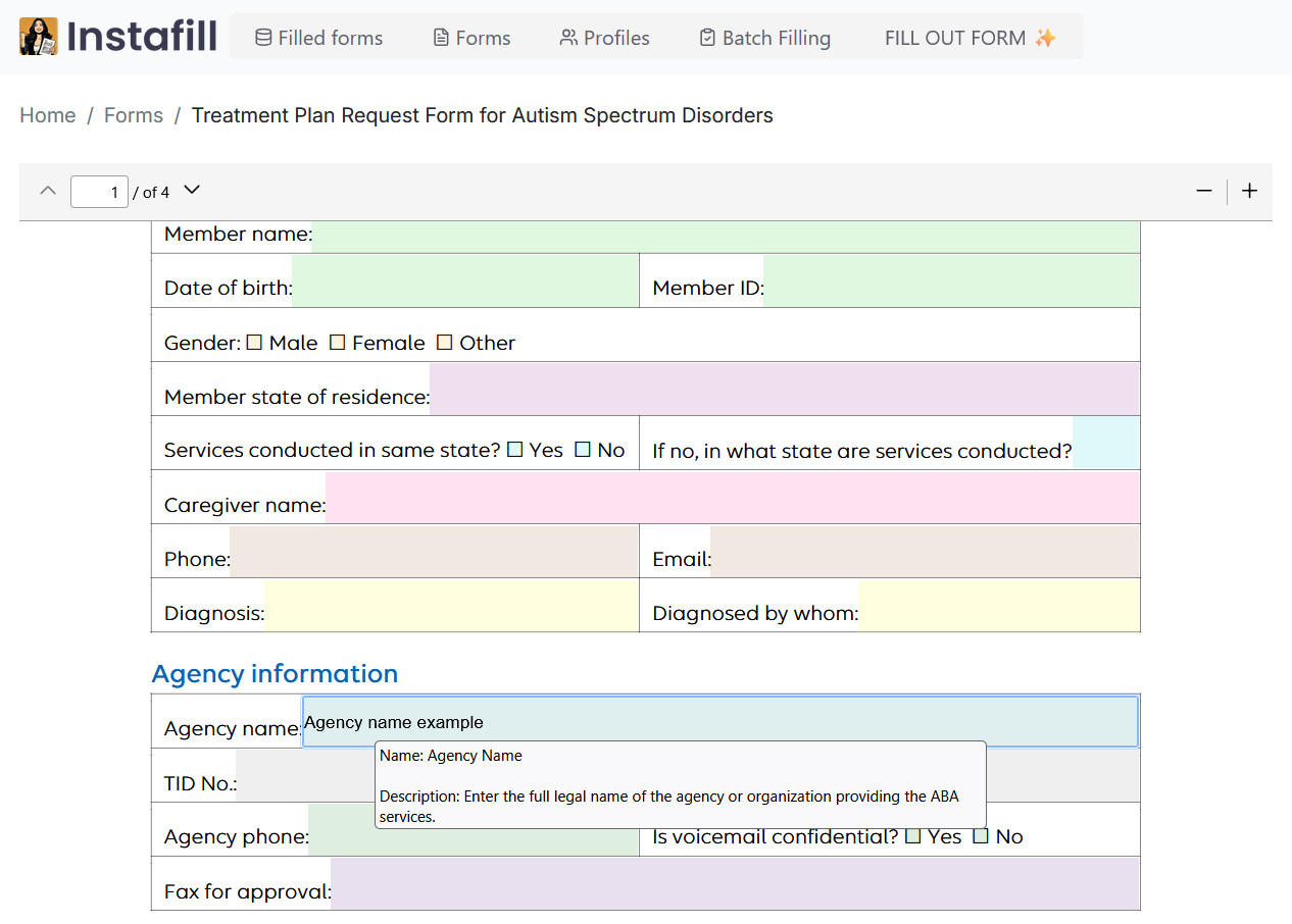 How to prepopulate PDF form fields with static data in Instafill.ai