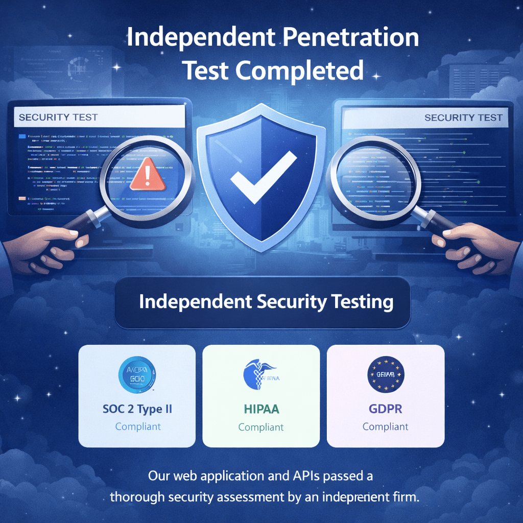 Security update: Independent penetration test completed