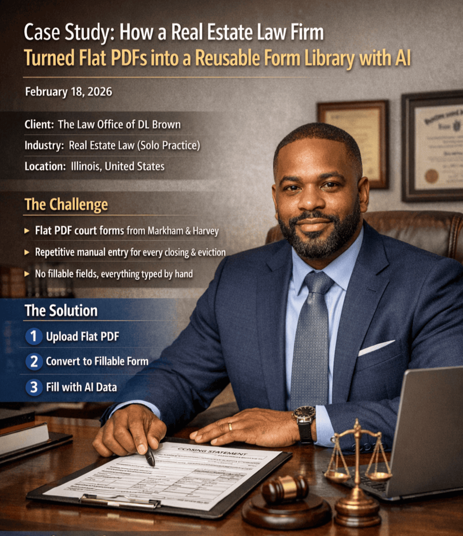 Case Study: How a Real Estate Law Firm Turned Flat PDFs into a Reusable Form Library with AI