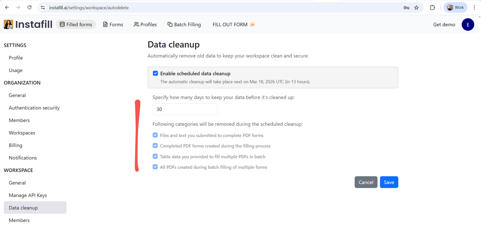 How to Use Automatic Data Cleanup in Instafill.ai