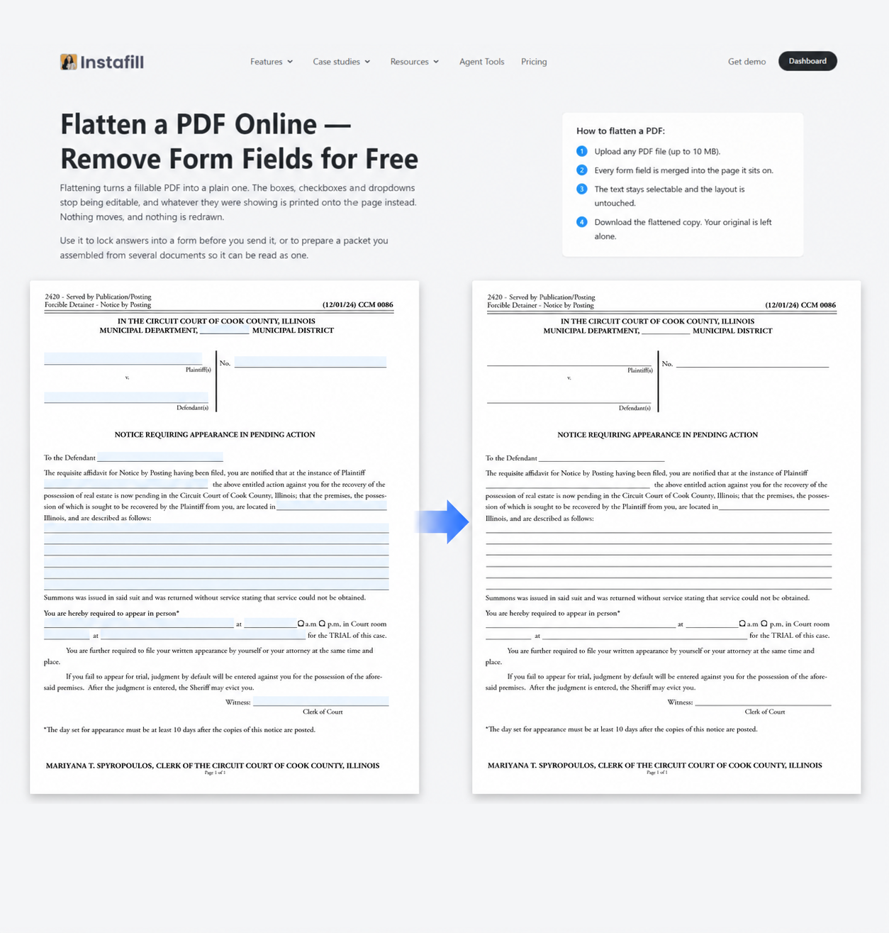 How to handle flat and fillable forms in the same PDF